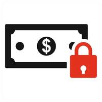 Money Security icon concept in red vector