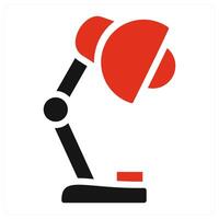 Study lamp and reading icon in red color vector