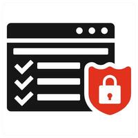 Webpage Security icon concept in red vector