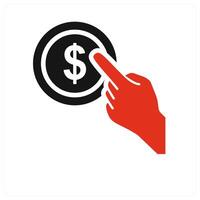 PPC icon concept in red filled vector