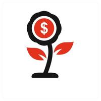 Investment icon in red color vector