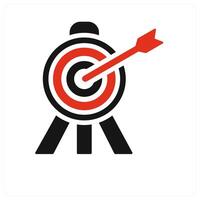 Target icon concept in red filled vector