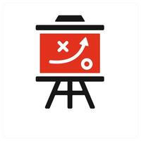 Strategy icon concept in red filled vector