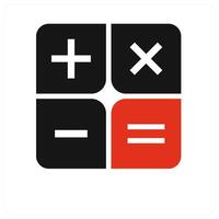 Calculation icon concept in red vector