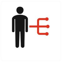 Work responsibilities icon concept in red filled vector