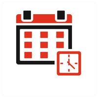Schedule icon concept in red filled vector