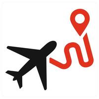 Plane Route icon concept in red vector