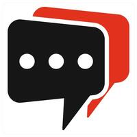 Message and communication icon in red filled vector