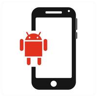 Android icon concept in red vector
