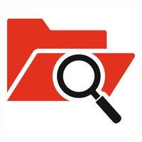 Search folder icon concept in red vector