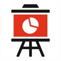 Board Presentation icon concept in red vector