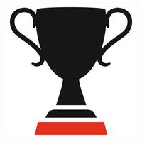 Trophy icon concept in red color vector