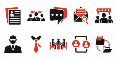 Set of ten 10 mix icons as user details, business conversation, message vector
