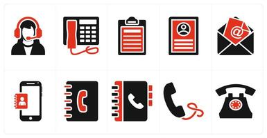 Set of ten 10 mix icons as customer support, telephone, list vector