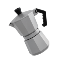 Classic stovetop coffee maker in gray with a modern design png