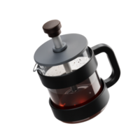 French press coffee maker with a modern design on a light background png