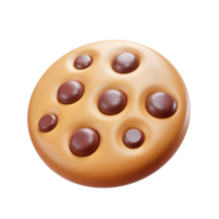 Chocolate chip cookie with glossy finish on a plain background png