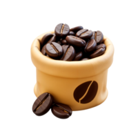 Coffee beans in a small container arranged for display png