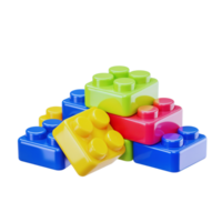 Colorful building blocks arranged in a playful stack png