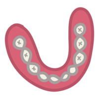 a tooth with a toothbrush on it png