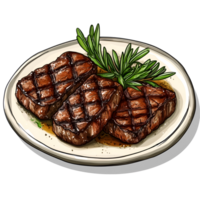 Grilled steak with rosemary png