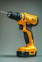 Electric screwdriver for efficient woodworking and DIY projects with yellow design photo