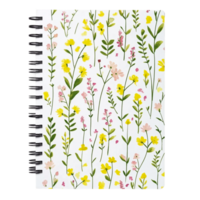 Notebook with Wildflower Pattern on Transparent Background png