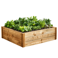 Garden Bed with Vegetables on Transparent Background png