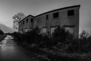 Ghost town Wollseifen in black and white with abandoned buildings 1 photo