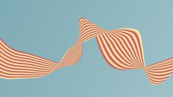 Abstract Dynamic 3D line wave art background, pastel color retro style vector