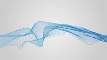 Abstract background 3D Dynamic Blue line wave pattern, Digital technology concept vector