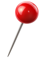 Shiny red push pin isolated on perfect for design projects and on transparent background 3d map icon png