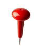 Red push pin isolated on detailed closeup view tool tack sharp point metal on transparent background png