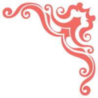 Pink corner with border, color changing on white background. vector