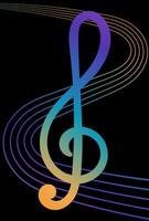 Music Line Technology Gradient for Poster, Note Card vector