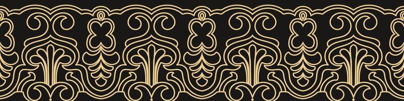 Luxury gold frame, abstract frame, border for fabric, carpet vector