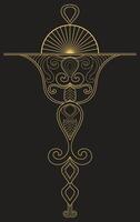 Vintage golden pattern ornaments featuring abstract golden lines as decorative elements. vector