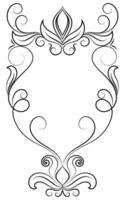 A vintage black lines frame adorned with leaf motifs, perfect for surrounding vintage letters. vector