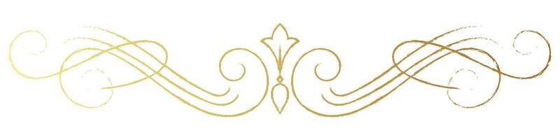 Classic golden brush lines to enhance text separation on a clean background. vector