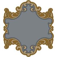 Gold vintage scroll frame, abstract ivy baroque frame, classic text frame vector