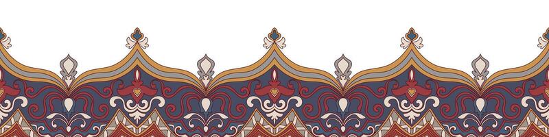 Continuous Thai-inspired border design, perfect for carpets and fabric edges. vector