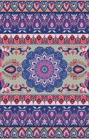 Mandala pattern with floral borders, luxurious bohemian fabric patterns, mandala and floral art, traditional ethnic patterns, decorative Indian folk art. vector