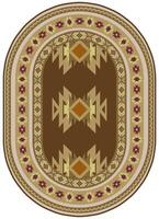 Doormat, oval carpet pattern, abstract pattern, ethnic tribe vector