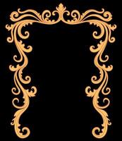 Elegant baroque frame vintage gold frame abstract pattern Classic glorious gold color vector