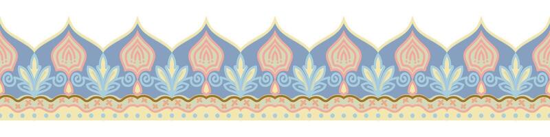 Abstract border, pastel vintage pattern for fabric, carpet frame vector