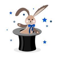 A rabbit in a top hat on a white background. vector