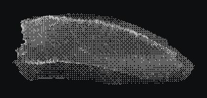 abstract halftone brush stroke. Isolated pop art dotted overlay texture vector