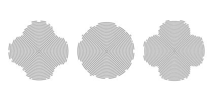 set of abstract wavy halftone shapes in black and white. pop art textures vector