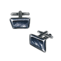 Cufflinks. Handmade watercolor illustration. A color image of a men's accessory. Separate from the background. Perfect for banners, flyers, packages, labels, invitations, and more. png