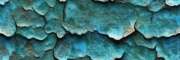 Abstract textured design with vibrant teal and green organic forms photo
